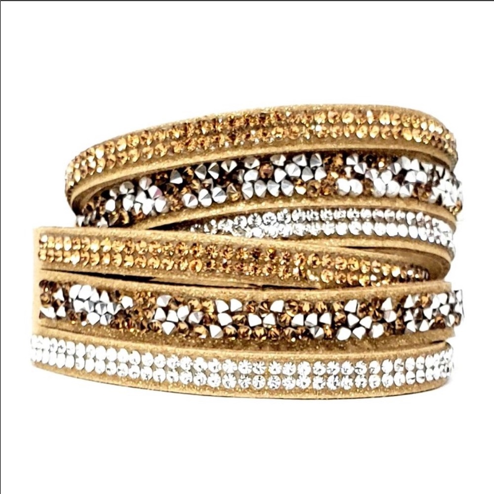 Champagne Wrap/Snap Swarovski Elements Bracelets